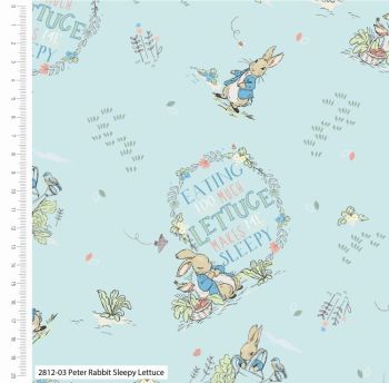 PREMIUM RANGE 100% cotton. Sleepy Lettuce from the Peter Rabbit range by Beatrix potter.