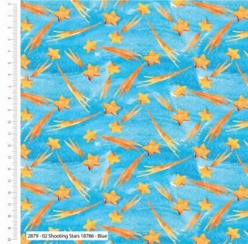 100% cotton from the Into The Galaxy range by Craft Cotton Co' - Shooting Stars. REDUCED TO CLEAR.