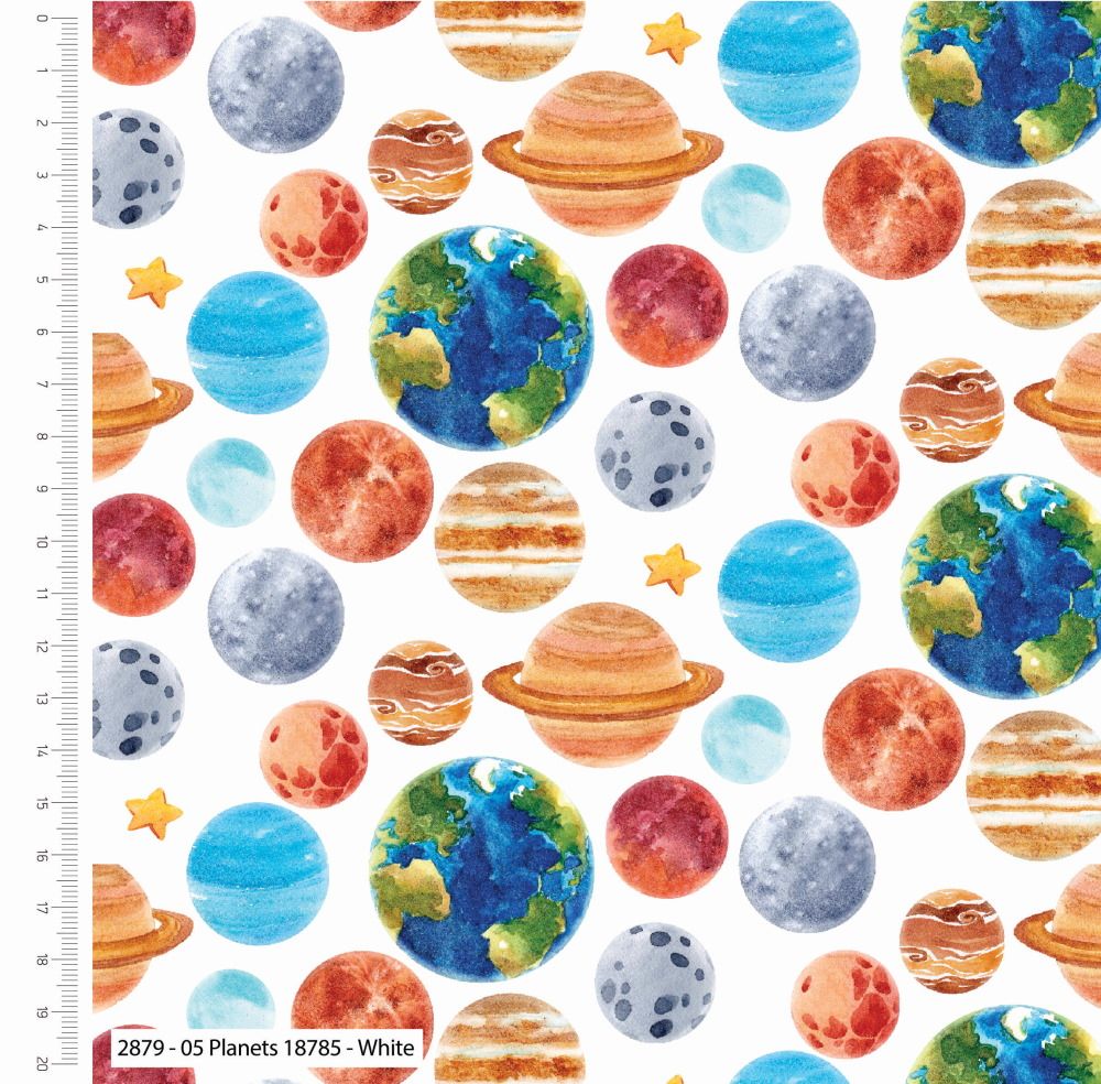 100% cotton from the Into The Galaxy range by Craft Cotton Co' - Planets. R