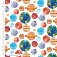 100% cotton from the Into The Galaxy range by Craft Cotton Co' - Planets. REDUCED TO CLEAR.