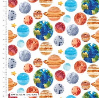 100% cotton from the Into The Galaxy range by Craft Cotton Co' - Planets. REDUCED TO CLEAR.