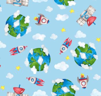 100% cotton from the Galaxy Quest range by Fabric Editions, Space Orbit. REDUCED TO CLEAR.