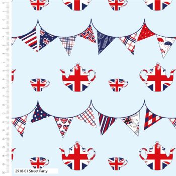 100% cotton from the Happy & Glorious range by Craft Cotton Co' - Street bunting. REDUCED TO CLEAR.
