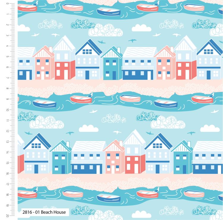 100% cotton from the By the Coast range by Craft Cotton Co' - Sea House's. 