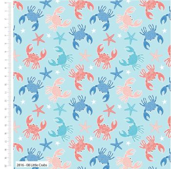 100% cotton from the By the Coast range by Craft Cotton Co' - Little Crabs. REDUCED TO CLEAR.