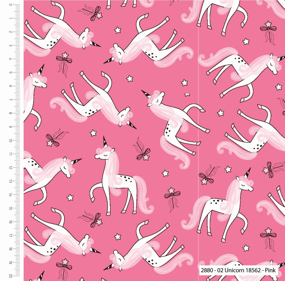 100% cotton from the Princess Bella range by Craft Cotton Co' - Unicorn. RE