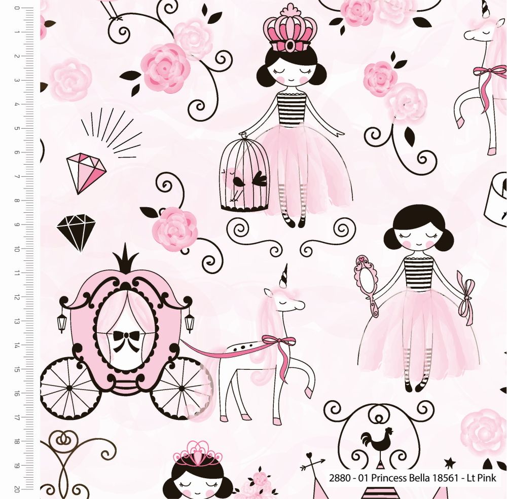 100% cotton from the Princess Bella range by Craft Cotton Co' - Bella Lt Pi