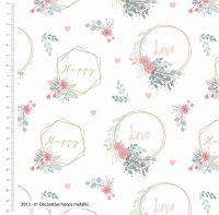 100% cotton from the Love & Romance range by Craft Cotton Co' - Dec Hoops. REDUCED TO CLEAR.