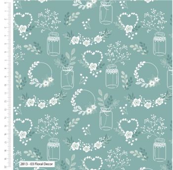100% cotton from the Love & Romance range by Craft Cotton Co' - Decor Blue. REDUCED TO CLEAR.