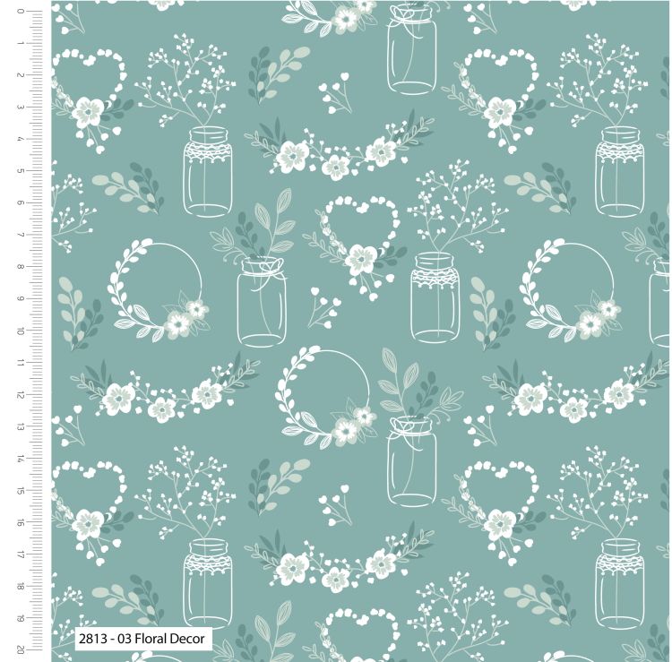 100% cotton from the Love & Romance range by Craft Cotton Co' - Decor Blue.