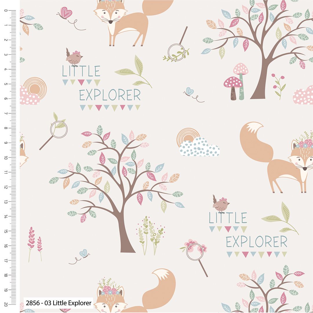 100% cotton from the Little Explorer range by Craft Cotton Co' - Woodland. 