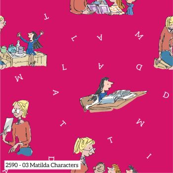 100% cotton from the Matilda range by Craft Cotton Co' - Characters. REDUCED TO CLEAR.