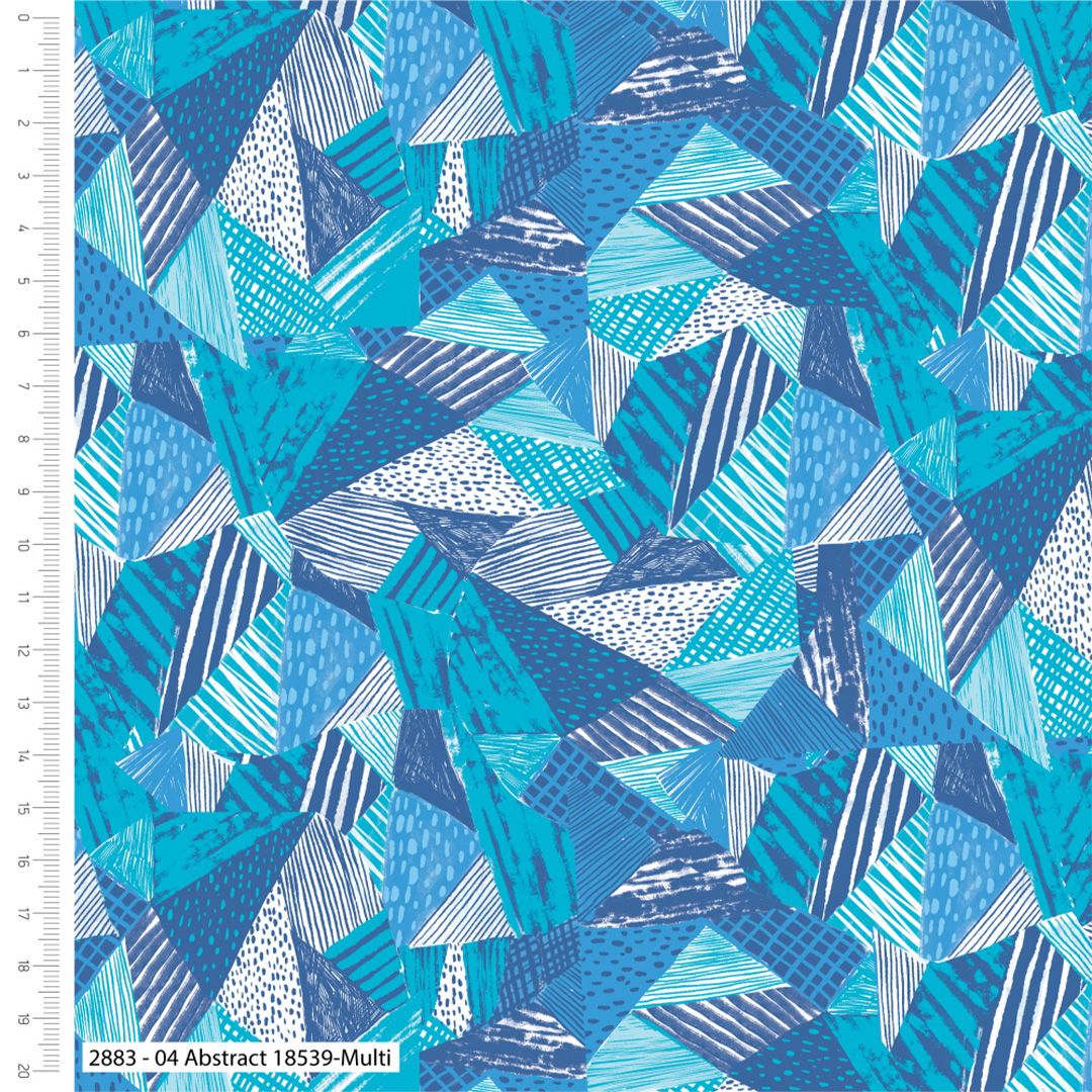 100% cotton from the Jurassic Blue Dino range by Craft Cotton Co' - Abstrac