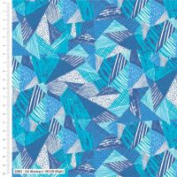 100% cotton from the Jurassic Blue Dino range by Craft Cotton Co' - Abstract. REDUCED TO CLEAR.