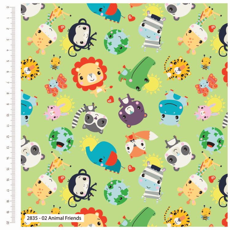 Fisher Price Animal Friends by CRAFT COTTON COMPANY, 100% COTTON.