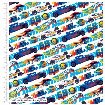 Hot Wheels Racing White by CRAFT COTTON COMPANY, 100% COTTON.