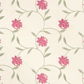 Faux silk embroidered fabric by Belfield Design Studios. END ROLL 4 M'S Elisse Fuchsia .