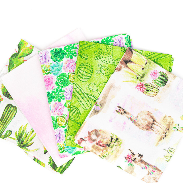 FAT QUARTER SET, 5 PIECES. 100% COTTON. Along the Andes.