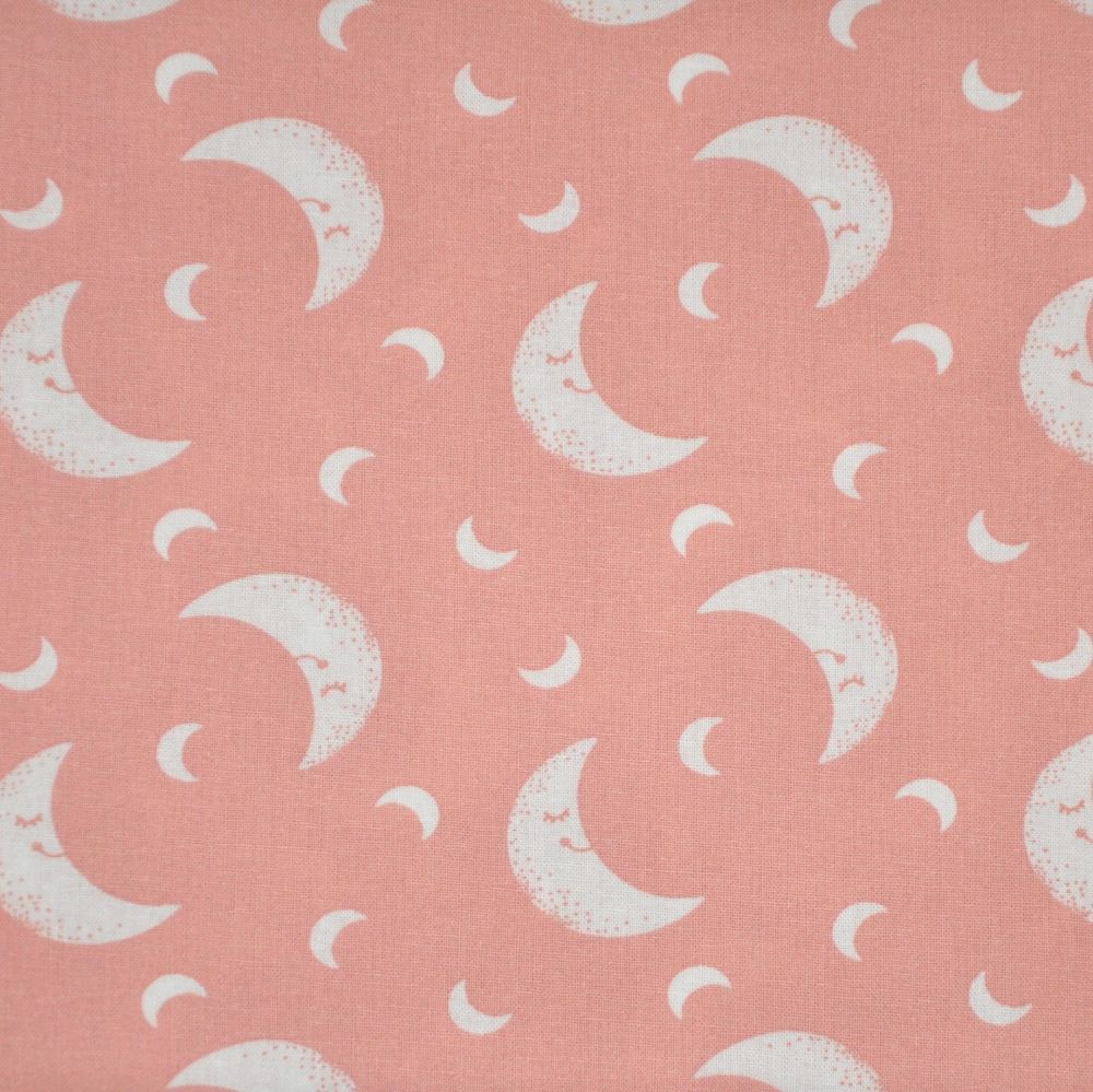 100% cotton from the Nursery Basics range by Craft Cotton Co' - White moon 