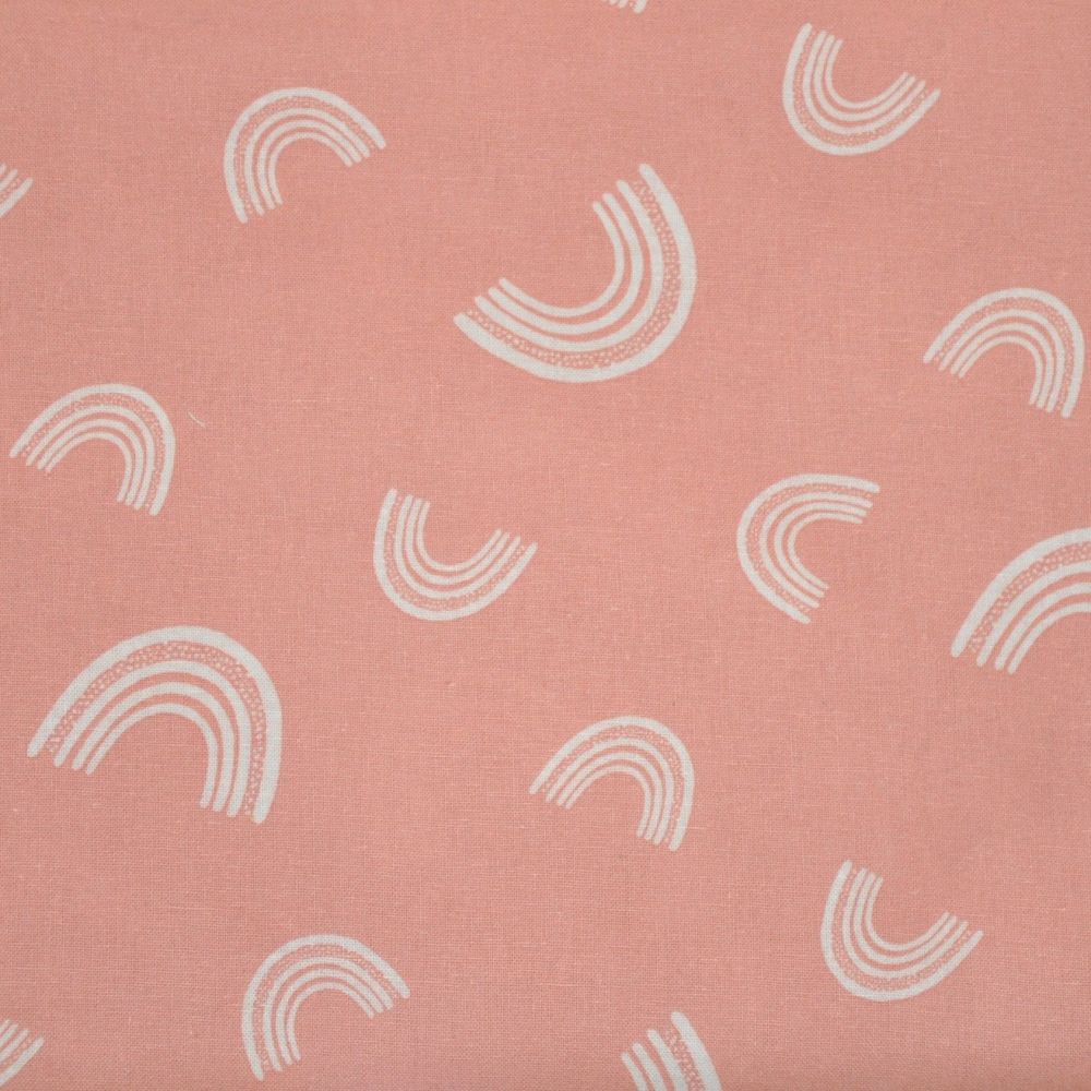 100% cotton from the Nursery Basics range by Craft Cotton Co' -  rainbow on
