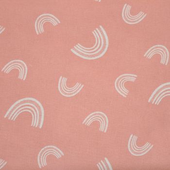 100% cotton from the Nursery Basics range by Craft Cotton Co' -  rainbow on blush. REDUCED TO CLEAR.
