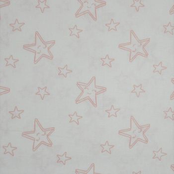 100% cotton from the Nursery Basics range by Craft Cotton Co' -  blush stars. REDUCED TO CLEAR.