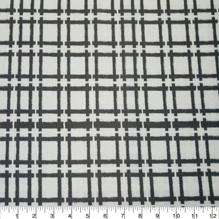 100% cotton by Craft Cotton Co -  Printed check plaid in white and grey. RE