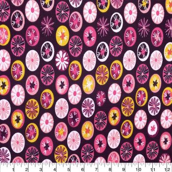 100% cotton by Craft Cotton Co -  Multi buttons in berry wine. REDUCED TO CLEAR.