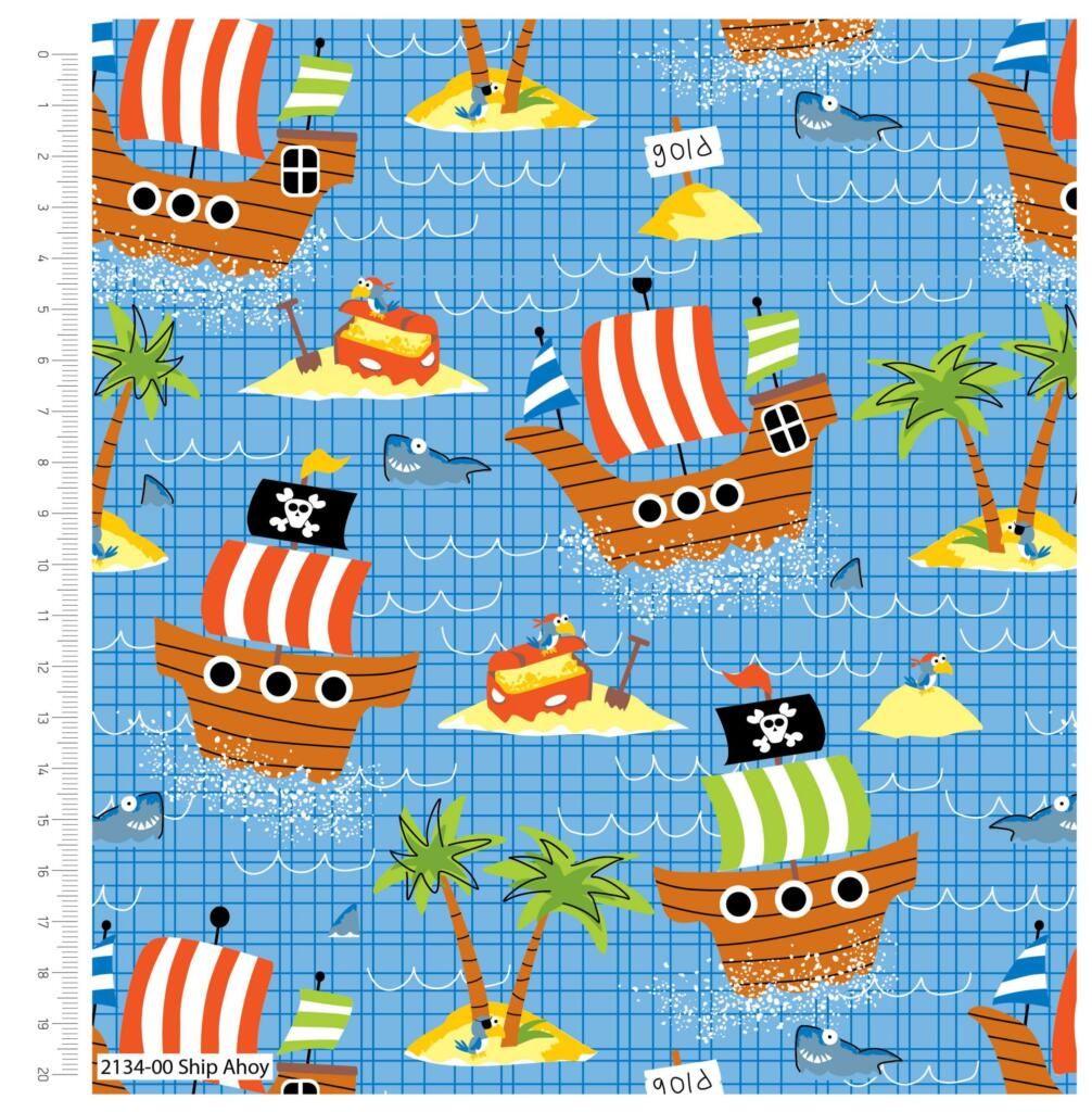 100% cotton by Craft Cotton Co -  Ship Ahoy. REDUCED TO CLEAR.