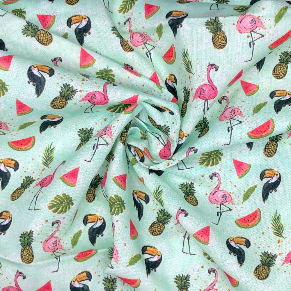 Tropical design 1, 140cms wide, 100% cotton, med weight from Chatham Glyn.
