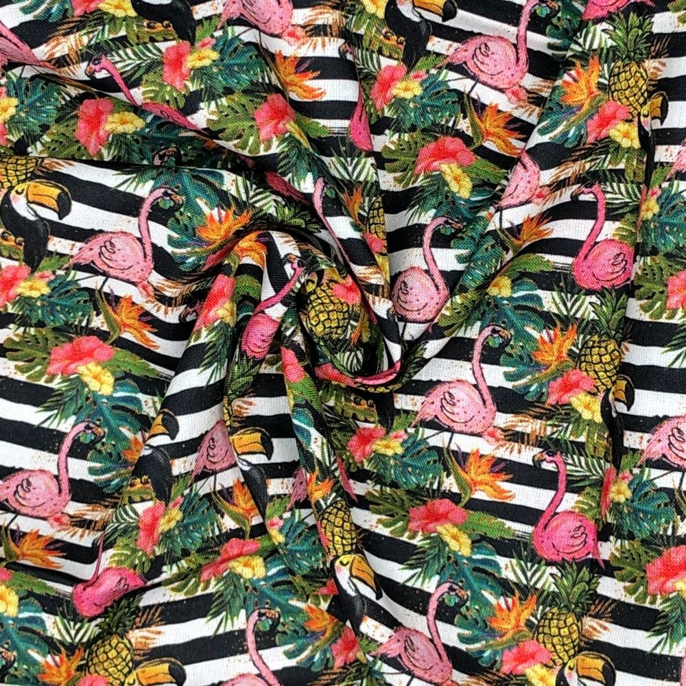 Tropical design 2, 140cms wide, 100% cotton, med weight from Chatham Glyn.
