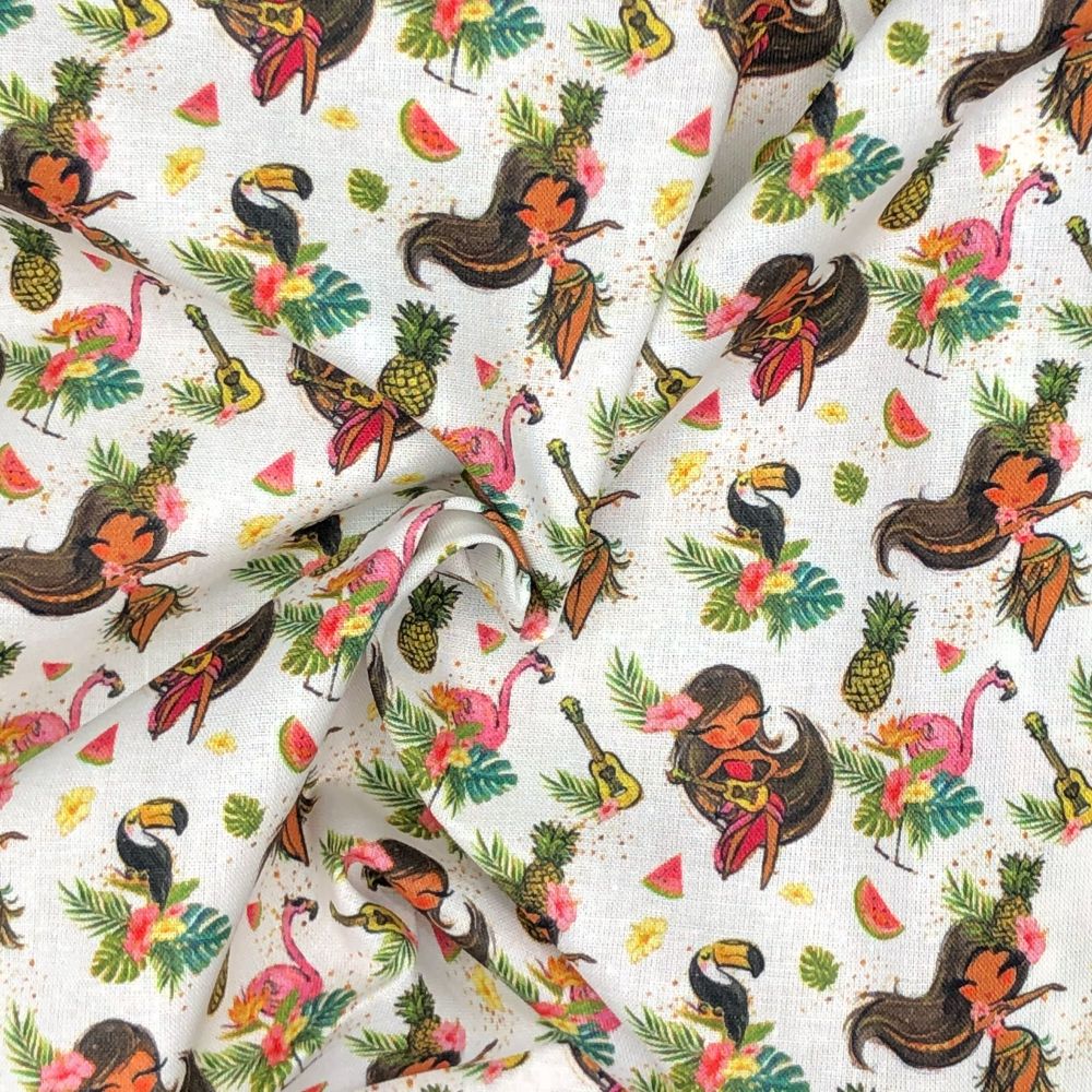 Tropical design 3, 140cms wide, 100% cotton, med weight from Chatham Glyn.