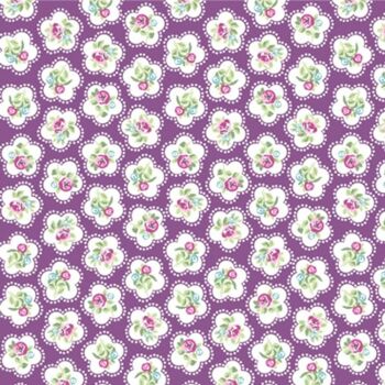 Floral on grape, 140cms wide, 100% cotton, med weight lifestyle cotton by Chatham Glyn.