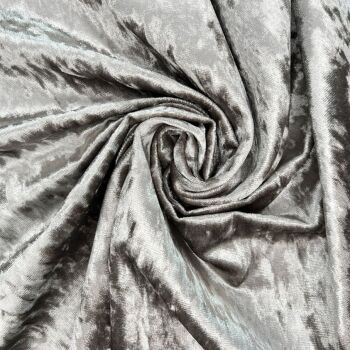 Crushed velvet furnishing fabric by Chatham Glynn in silver grey.