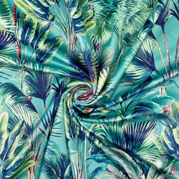 Velvet furnishing fabric for curtains and soft furnishings, 340GSM. Palm Springs duckegg.