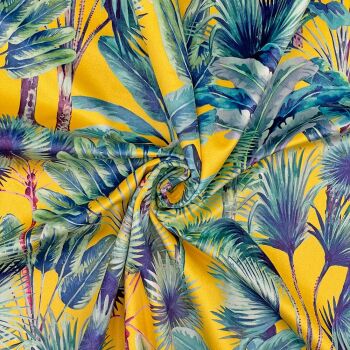 Velvet furnishing fabric for curtains and soft furnishings, 340GSM. Palm Springs summer.