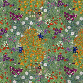 Gustav Klimt Flower Garden, 140cms wide, 100% cotton, med weight from Chatham Glyn.