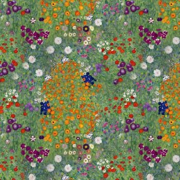 Gustav Klimt Flower Garden, 140cms wide, 100% cotton, med weight from Chatham Glyn.