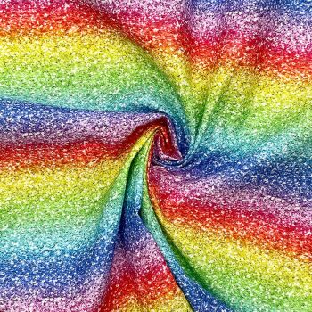 Glitter effect rainbow, 140cms wide, 100% cotton, med weight from Chatham Glyn. SPECIAL PRICE.