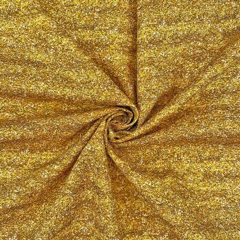 Glitter effect gold, 140cms wide, 100% cotton, med weight from Chatham Glyn. SPECIAL PRICE.