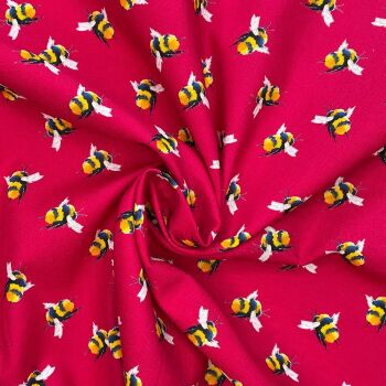Bumblebee cerise, 140cms wide, 100% cotton, med weight from Chatham Glyn. SPECIAL PRICE.