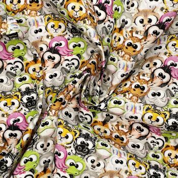PLUSH ANIMALS 1, 140cms wide, 100% cotton, med weight from Chatham Glyn. SPECIAL PRICE.