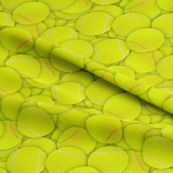 TENNIS BALLS, 140cms wide, 100% cotton, med weight from Chatham Glyn. SPECIAL PRICE.