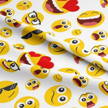 EMOJI, 140cms wide, 100% cotton, med weight from Chatham Glyn. SPECIAL PRICE.