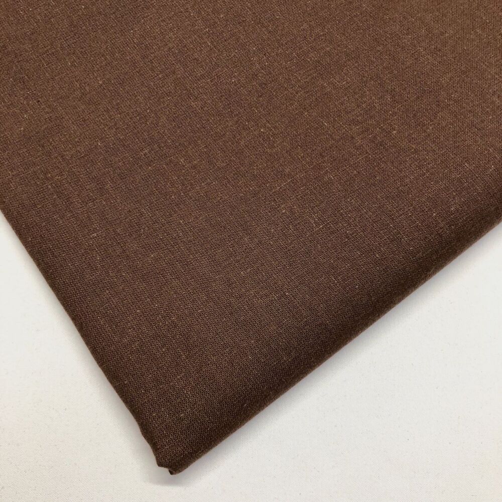 100% COTTON,  BY CHATHAM GLYN, 150 CMS WIDE, 60 COUNT. Chocolate brown.