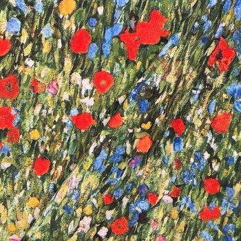 COD015 - Klimt's Field of Poppies Digitally Printed, Water Repellent , UV Resistant, PU Coated, Soft Handle