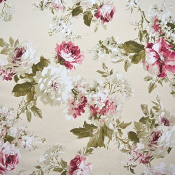 COD017 - English Rose Cream Digitally Printed, Water Repellent , UV Resistant, PU Coated, Soft Handle