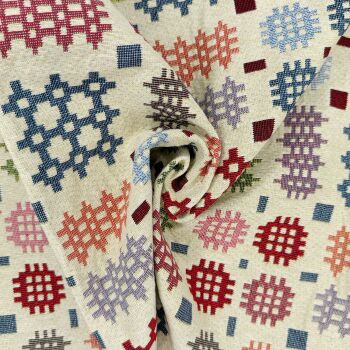 NWF006 - Welsh Blanket Luxury Weight Tapestry Cotton Rich Fabric