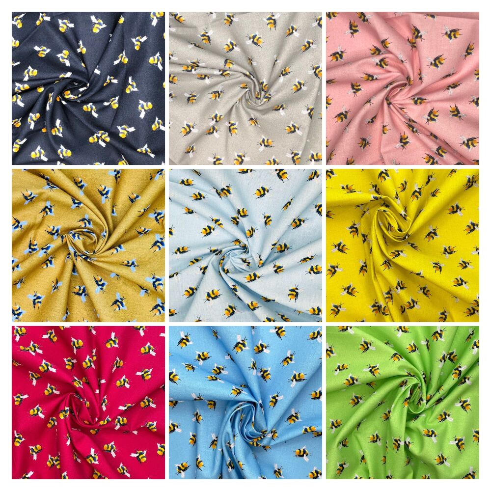 Bumblebee range from Chatham Glyn Crafty Fabrics, 9 colour ways to choose from.