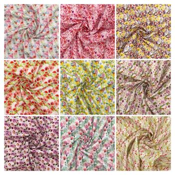 Country floral range from Chatham Glyn Crafty Fabrics, 9 colour ways to choose from.